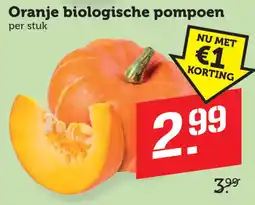 Coop oranje biologische pompoen aanbieding