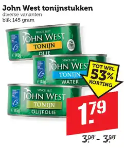 Coop John West tonijnstukken aanbieding