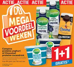 Coop Campina Proteïne Yoghurt of Chocomel Proteïne Cacaodrink aanbieding