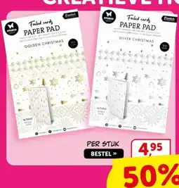 Boekenvoordeel studio light foiled cards paper pad aanbieding