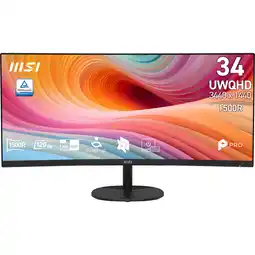 MediaMarkt MSI Pro Mp341cq E12 - 34 Inch Uwqhd 3440 X 1440 Pixels Va (vertical Alignment) aanbieding