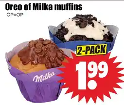 Dirk Milka Oreo of Milka muffins aanbieding
