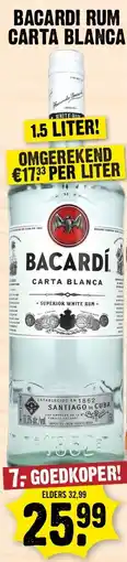 Dirk Bacardi Rum Carta Blanca aanbieding