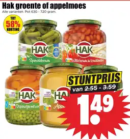 Dirk Hak groente of appelmoes aanbieding