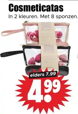 Dirk peach double layered make-up bag aanbieding