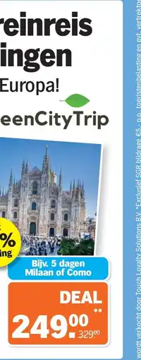 Albert Heijn GreenCityTrip aanbieding