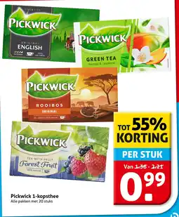Hoogvliet Alle Pickwick 1-kopsthee aanbieding