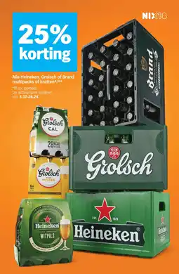 Albert Heijn Alle Heineken Grolsch Brand multipacks of kratten aanbieding