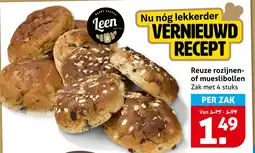 Hoogvliet Reuze rozijnen- of mueslibollen aanbieding