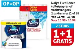 Hoogvliet Nalys Excellence toilet papier of vochtvangers aanbieding
