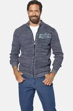 Wehkamp Jan Vanderstorm AKSELLUND gebreid vest Plus Size blauw aanbieding