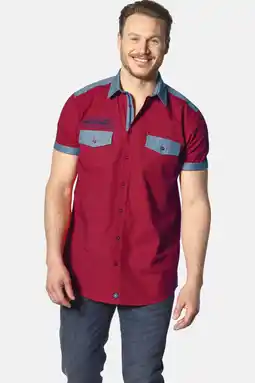 Wehkamp Jan Vanderstorm casual overhemd HERKKO Plus Size rood aanbieding