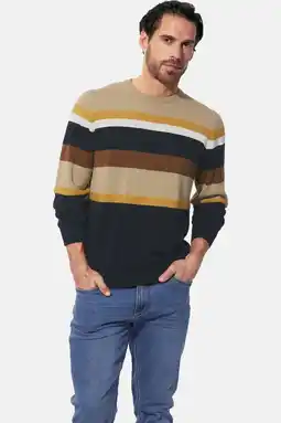 Wehkamp Babista katoenen regular fit gestreepte trui Plus Size - beige aanbieding