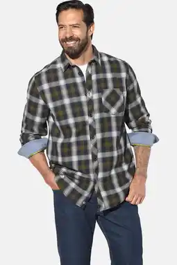 Wehkamp Jan Vanderstorm +FIT Collectie loose casual overhemd Plus Size donkerblauw aanbieding