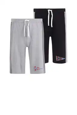 Wehkamp Jan Vanderstorm loose fit sweatshort HARAL Plus Size grijs/zwart (set van 2) aanbieding