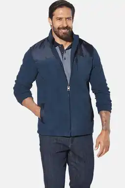 Wehkamp Jan Vanderstorm JORVIK fleecevest Plus Size blauw aanbieding