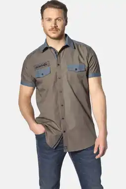 Wehkamp Jan Vanderstorm casual overhemd HERKKO Plus Size beige aanbieding