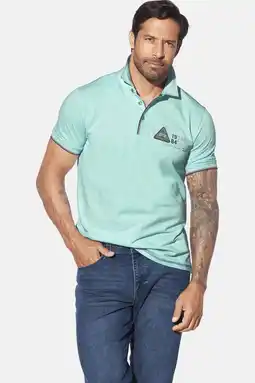 Wehkamp Jan Vanderstorm loose polo KNUTLAND Plus Size lichtblauw aanbieding