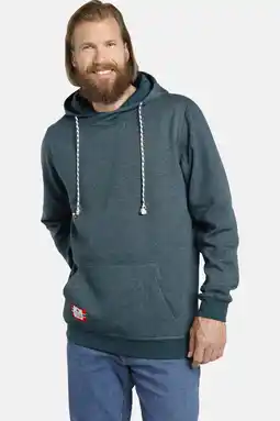 Wehkamp Jan Vanderstorm hoodie BLANKARD Plus Size petrol aanbieding