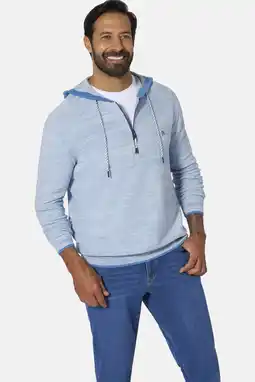 Wehkamp Jan Vanderstorm +FIT Collectie hoodie gebreid Plus Size TORGILS blauw aanbieding