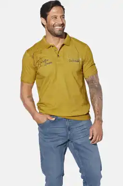 Wehkamp Jan Vanderstorm loose polo MORKSTAD Plus Size geel aanbieding