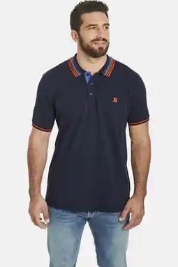 Wehkamp Jan Vanderstorm loose polo VOLKBERT Plus Size donkerblauw aanbieding