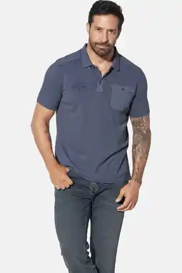 Wehkamp Jan Vanderstorm polo Plus Size GUNHELM blauw aanbieding
