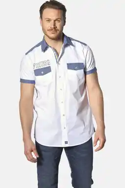 Wehkamp Jan Vanderstorm casual overhemd HERKKO Plus Size wit aanbieding