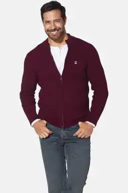 Wehkamp Jan Vanderstorm +FIT Collectie gebreid vest ONERVA Plus Size donkerrood aanbieding