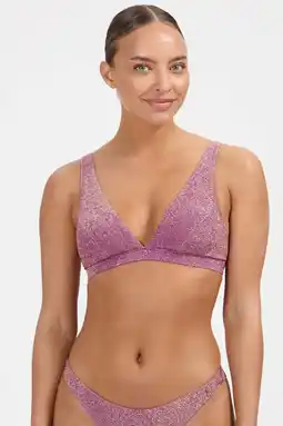 Wehkamp Beachlife Limited voorgevormde bikinitop met lurex mauve aanbieding