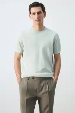 Wehkamp Mango Man regular fit T-shirt - mintgroen aanbieding