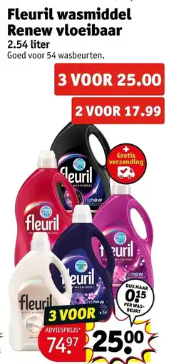 Kruidvat Fleuril wasmiddel Renew vloeibaar aanbieding