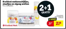 Kruidvat Kruidvat wattenschijfjes, staafjes en zigzag watten aanbieding