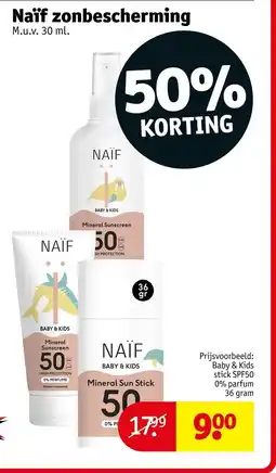Kruidvat Naïf zonbescherming aanbieding