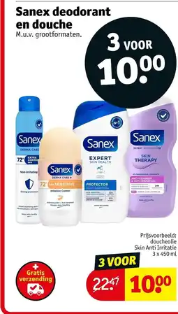 Kruidvat Sanex deodorant en douche aanbieding