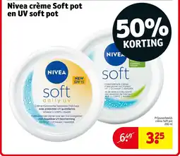 Kruidvat Nivea crème Soft pot en UV soft pot aanbieding