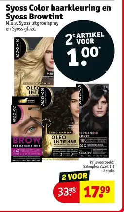 Kruidvat Syoss Color haarkleuring en Syoss Browtint aanbieding