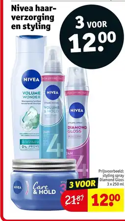 Kruidvat Nivea haarverzorging en styling aanbieding