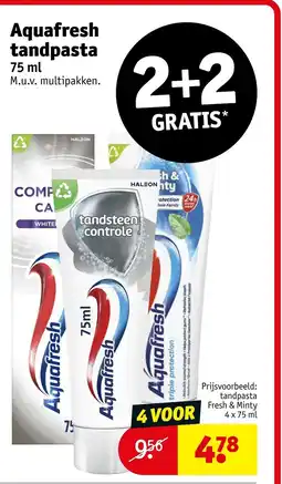 Kruidvat Aquafresh tandpasta aanbieding