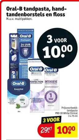 Kruidvat Oral-B tandpasta, handtandenborstels en floss aanbieding