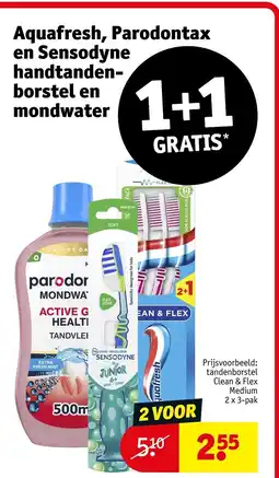 Kruidvat Aquafresh, Parodontax en Sensodyne handtandborstel en mondwater aanbieding