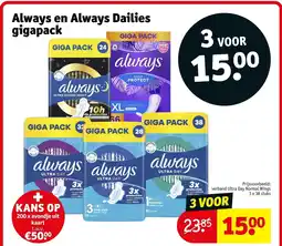 Kruidvat Always en Always Dailies gigapack aanbieding