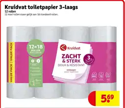 Kruidvat Kruidvat toiletpapier 3-laags aanbieding