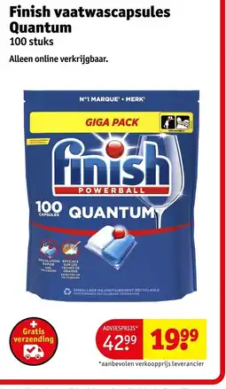 Kruidvat Finish vaatwascapsules Quantum aanbieding