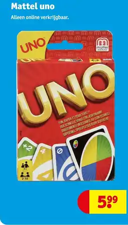 Kruidvat Mattel uno aanbieding