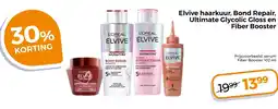 Trekpleister Elvive haarkuur, bond repair, ultimate glycolic gloss en fiber booster aanbieding