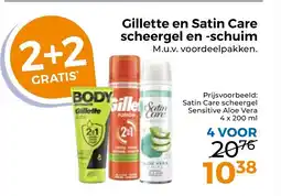 Trekpleister Gillette en satin care scheergel en schuim aanbieding