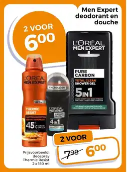 Trekpleister Men expert deodorant en douche aanbieding