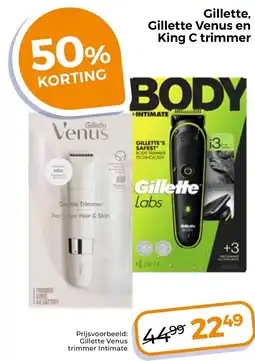 Trekpleister Gillette, gillette venus en king c trimmer aanbieding