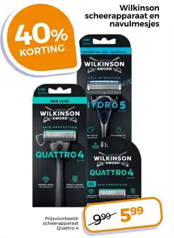 Trekpleister Wilkinson scheerapparaat en navulmesjes aanbieding